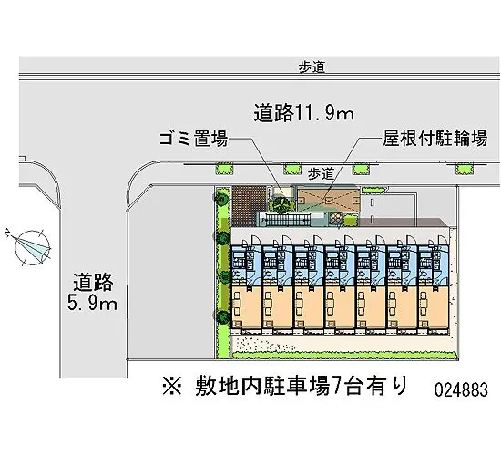 ★手数料０円★福生市加美平　月極駐車場（LP）